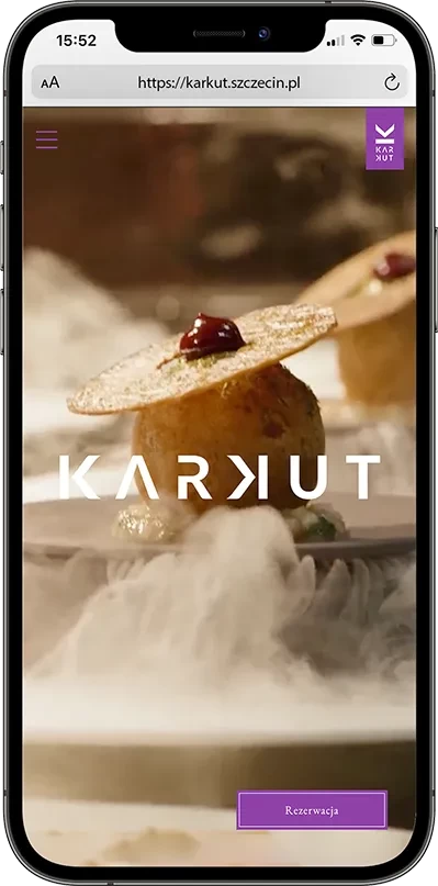 Restauracja Karkut Szczecin - Podgląd projektu na telefonie